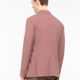 Giacca doppiopetto tinta misto lana stretch 44 / ROSSO