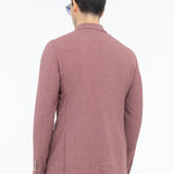 Giacca doppiopetto tinta misto lana stretch 44 / ROSSO