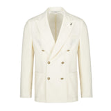 Giacca doppiopetto micro texture lana vergine super 110`s 44 / BIANCO