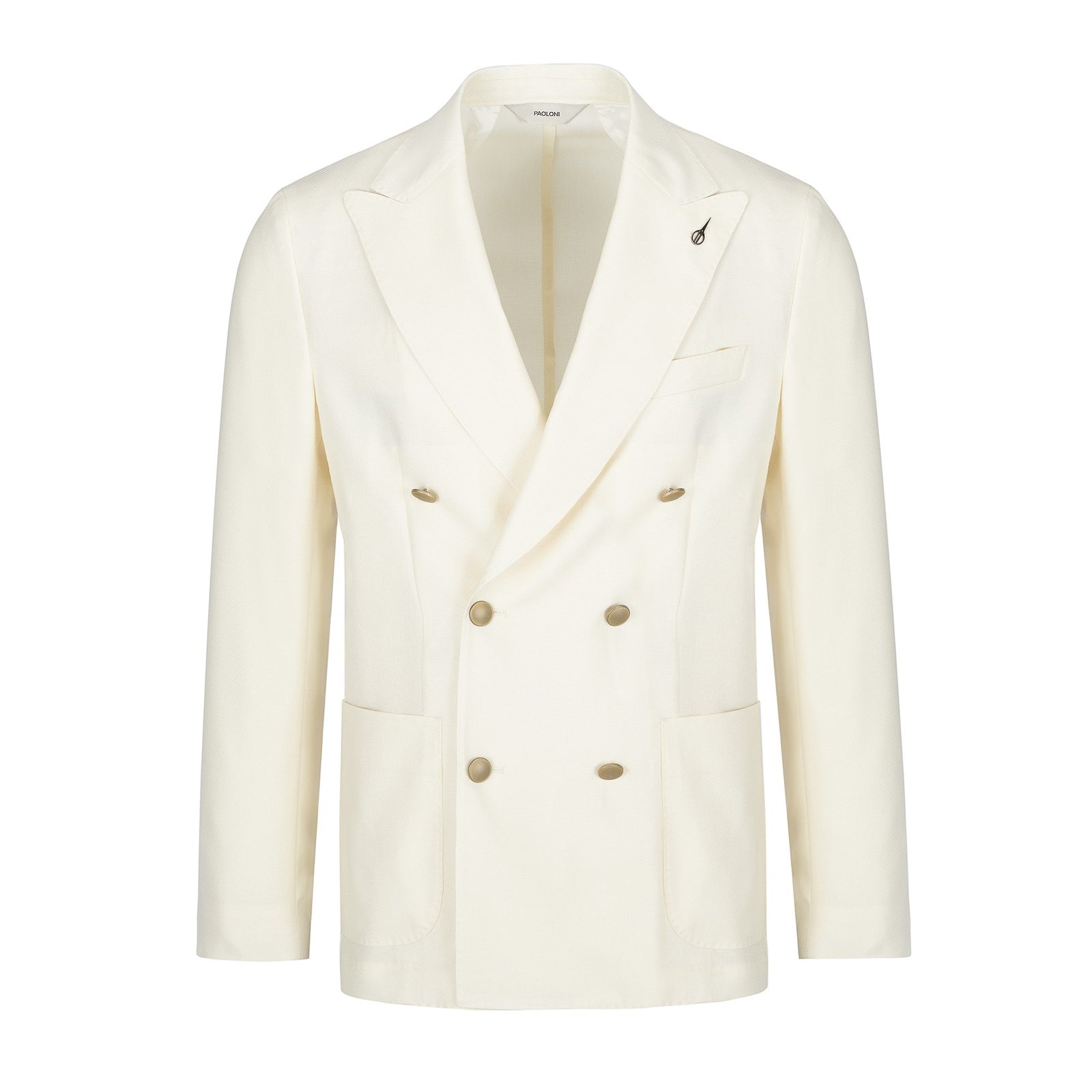 Giacca doppiopetto micro texture lana vergine super 110`s 44 / BIANCO