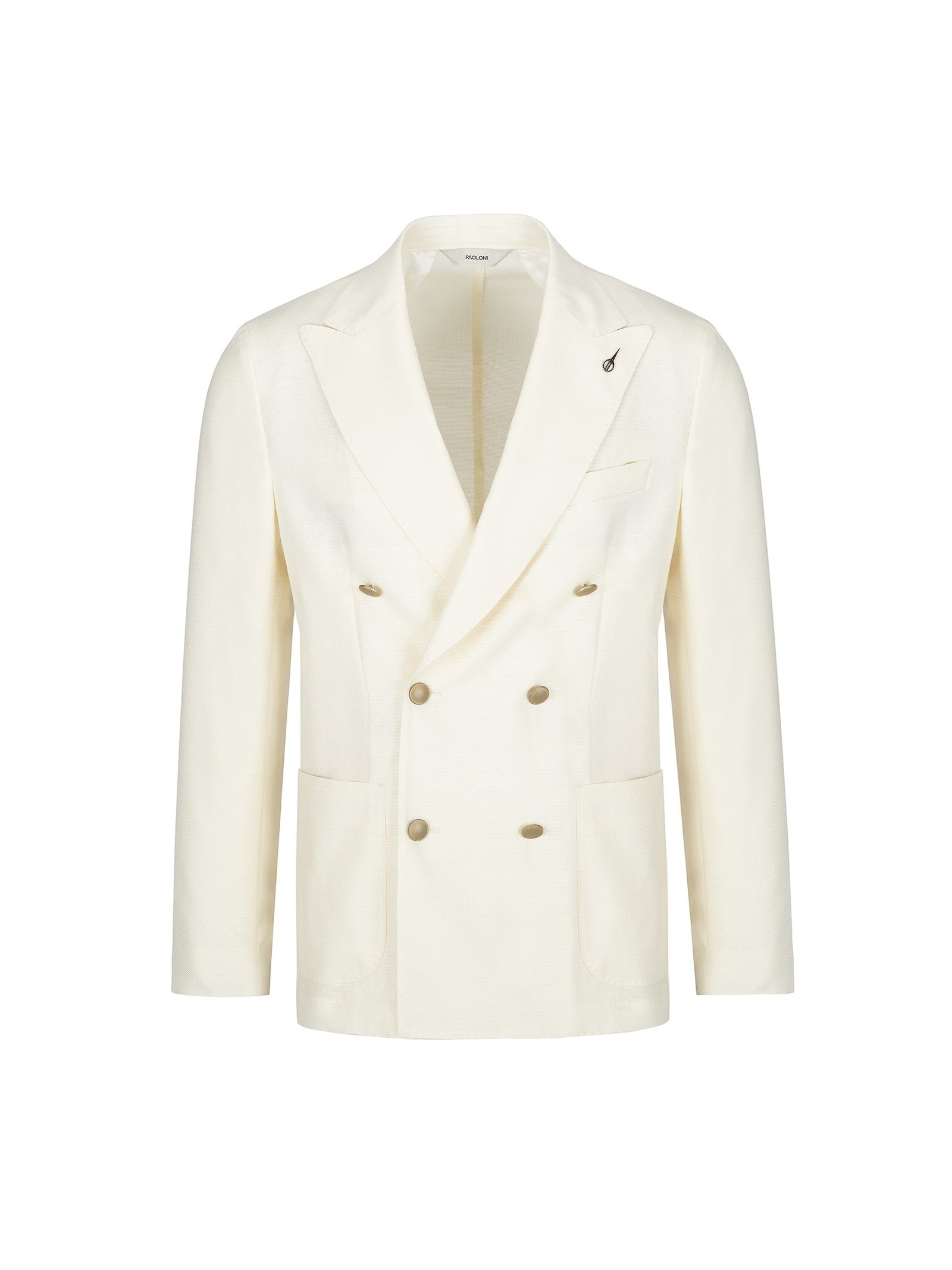 Giacca doppiopetto micro texture lana vergine super 110`s 44 / BIANCO