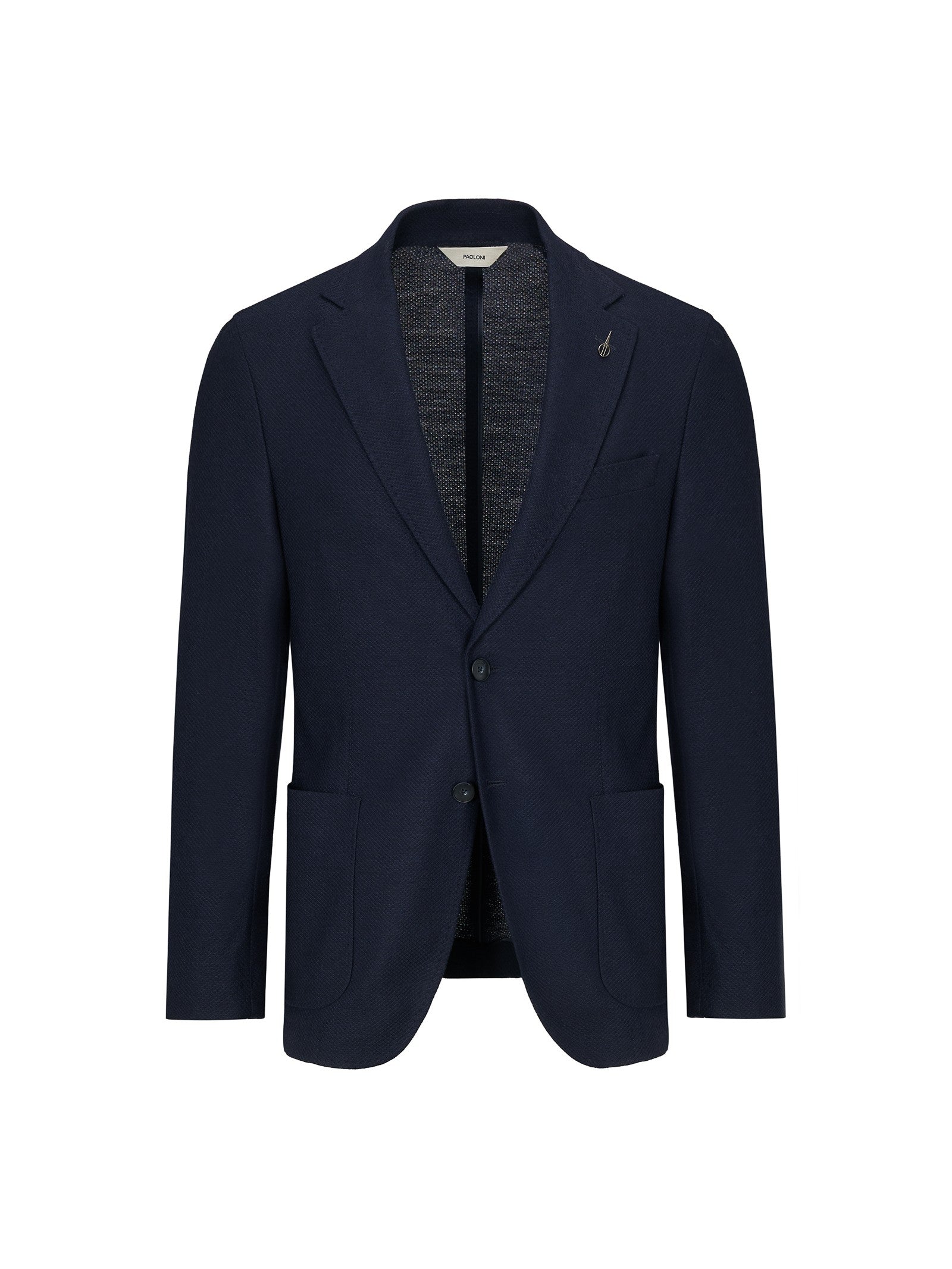 Giacca jersey lavorazione nido d`ape pura lana 44 / BLU