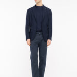 Giacca jersey lavorazione nido d`ape pura lana 44 / BLU