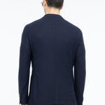 Giacca jersey lavorazione nido d`ape pura lana 44 / BLU