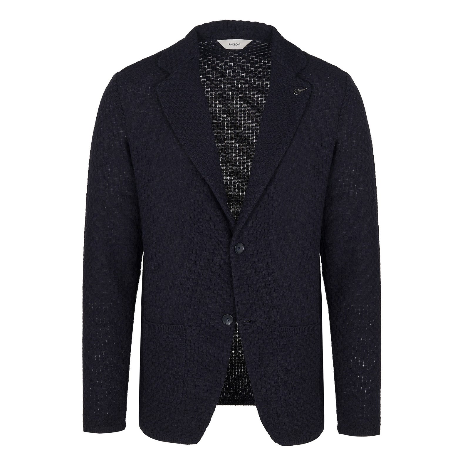 Giacca maglia lavorazione a maglia waffle misto cotone 44 / BLU