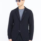 Giacca maglia lavorazione a maglia waffle misto cotone 44 / BLU