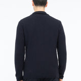 Giacca maglia lavorazione a maglia waffle misto cotone 44 / BLU