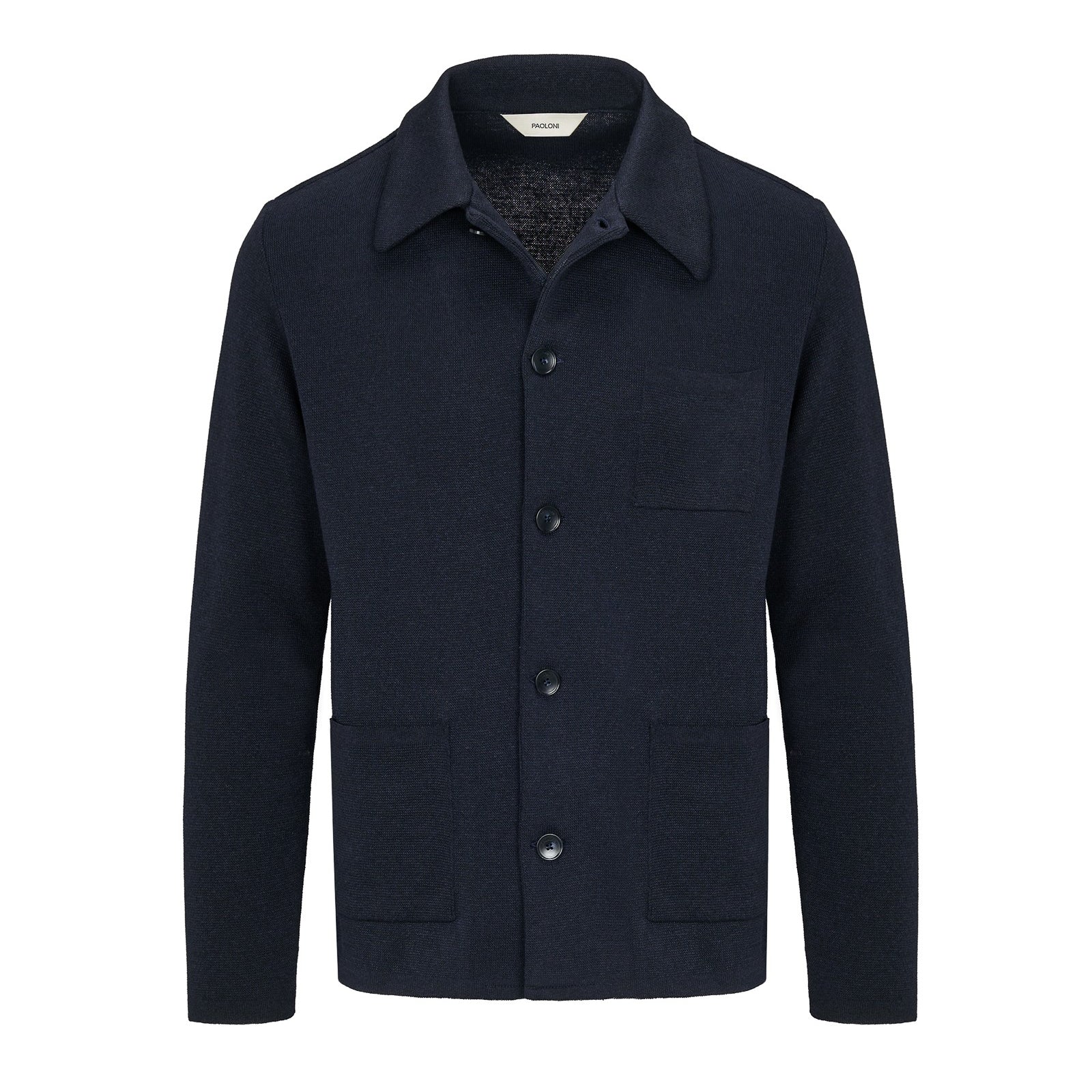 Overshirt in maglia piquet misto lana 44 / BLU