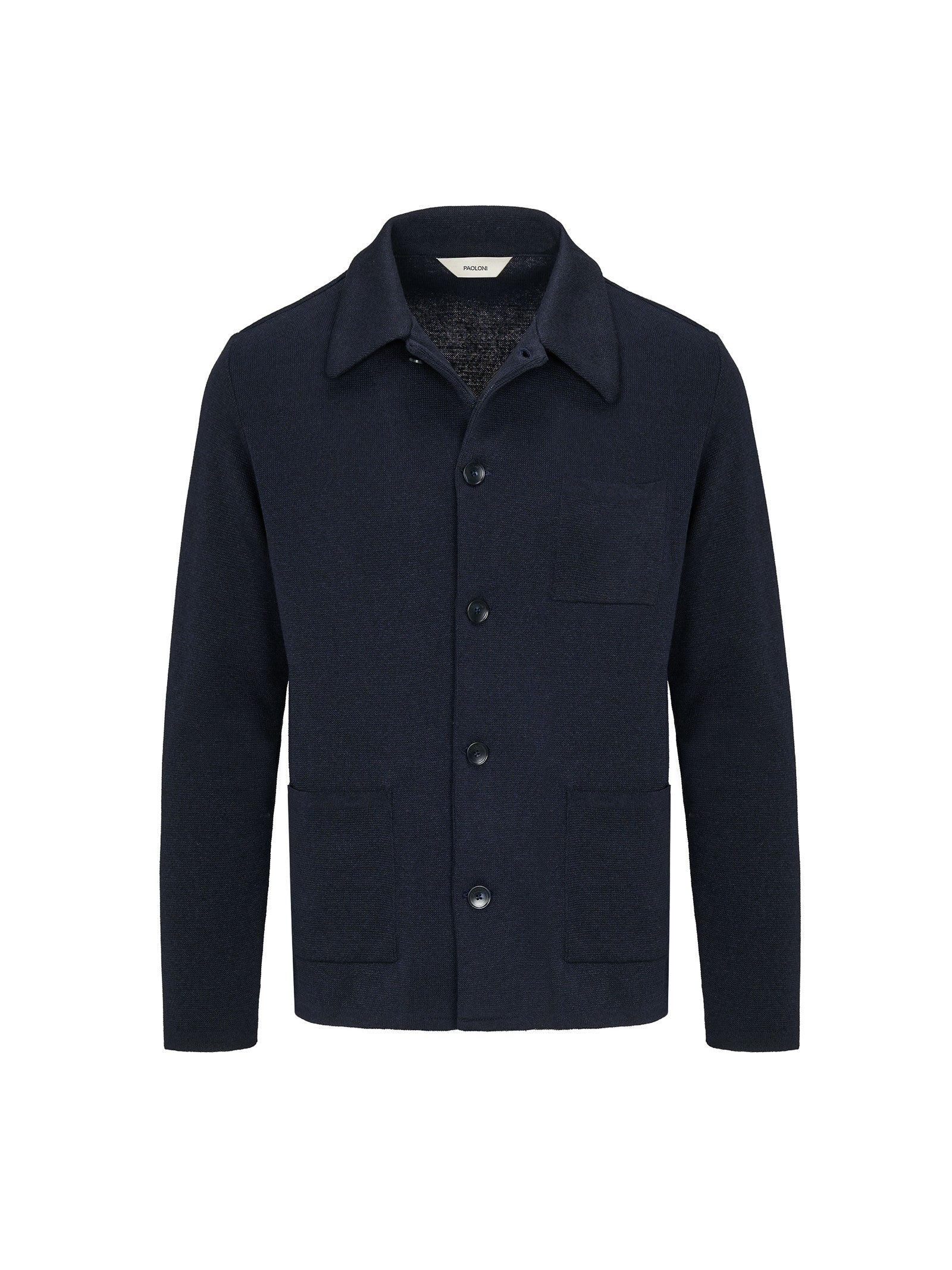 Overshirt in maglia piquet misto lana 44 / BLU