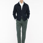 Overshirt in maglia piquet misto lana 44 / BLU