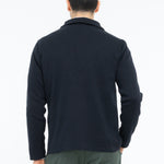 Overshirt in maglia piquet misto lana 44 / BLU