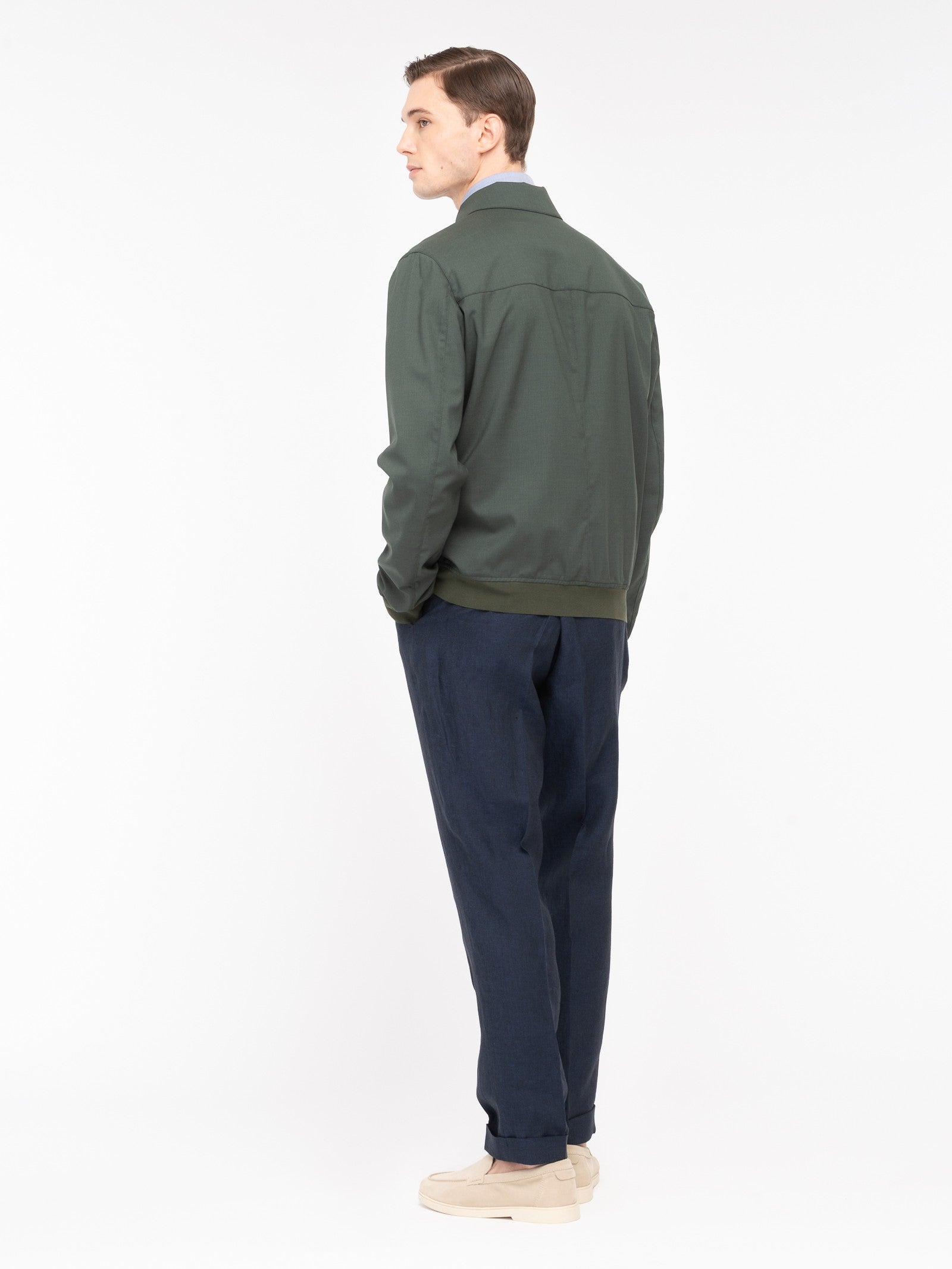 Bomber in fresco di lana stretch 44 / VERDE