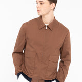 Bomber raso misto cotone stretch 44 / MARRONE