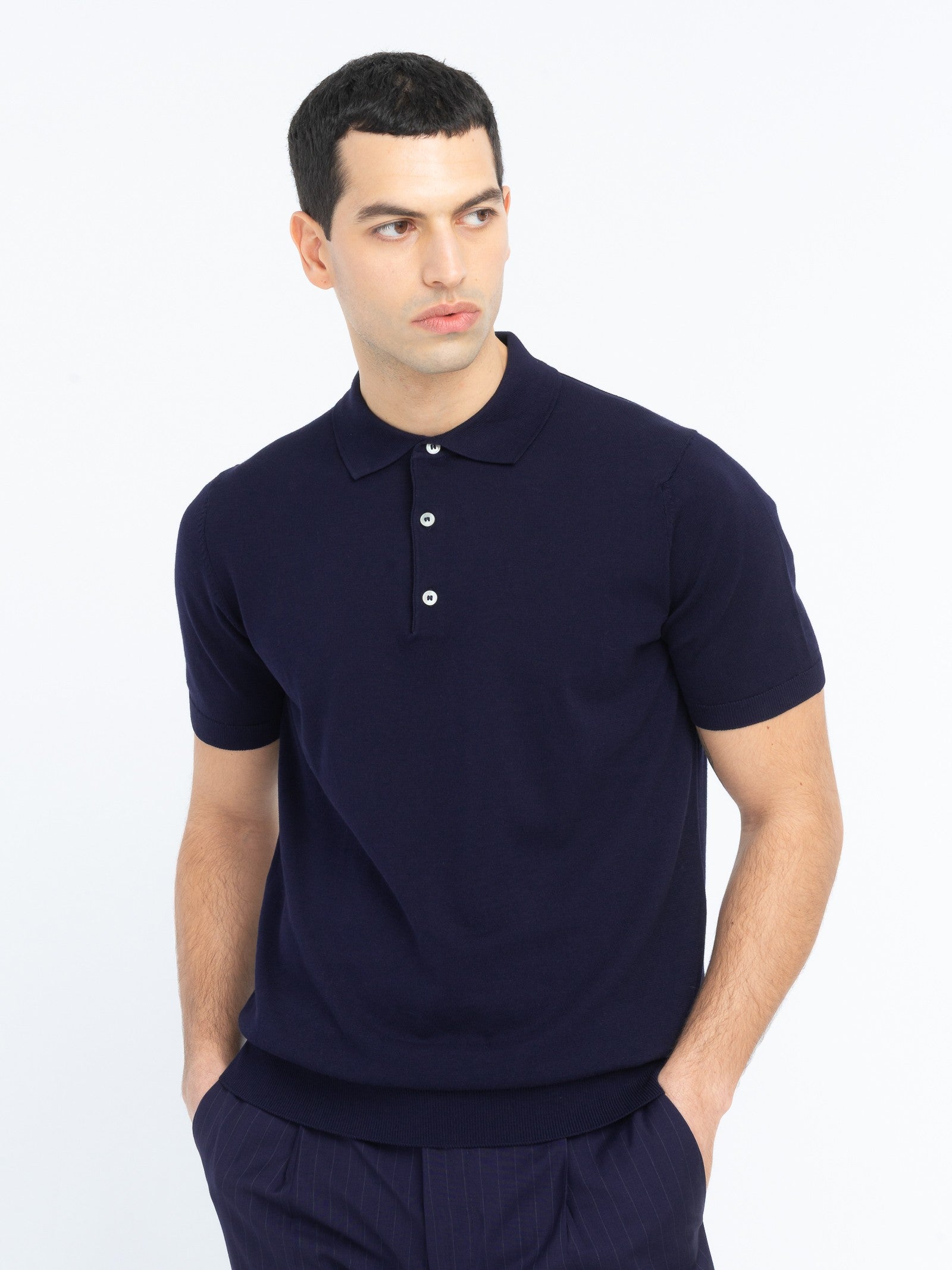 Polo in maglia jersey di cotone 3XL / BLU