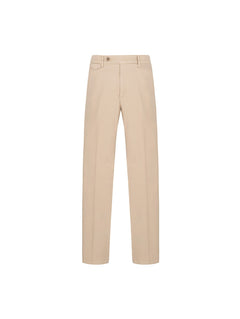 Pantalone slim gabardina di cotone stretch 44 / BEIGE