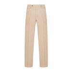 Pantalone slim gabardina di cotone stretch 44 / BEIGE