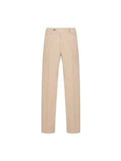 Pantalone slim gabardina di cotone stretch 44 / BEIGE
