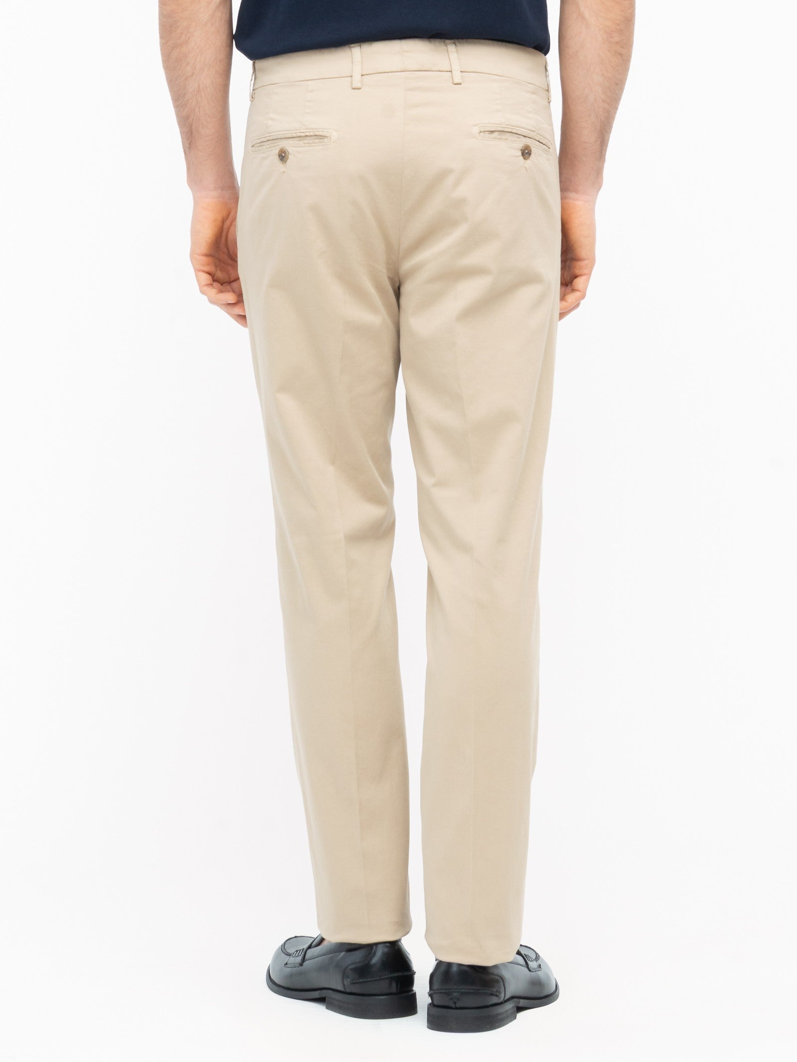Pantalone slim gabardina di cotone stretch 44 / BEIGE