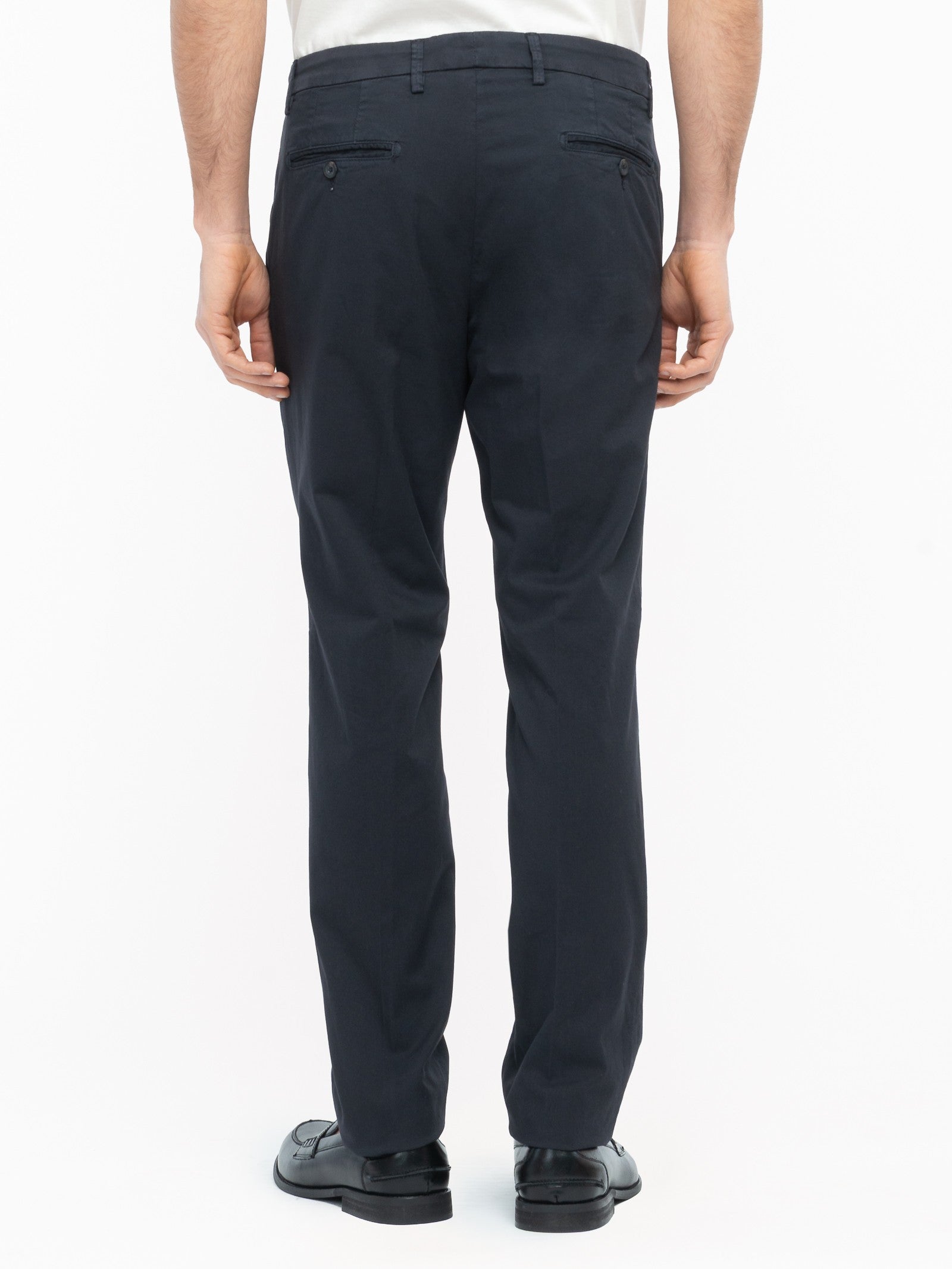 Pantalone slim gabardina di cotone stretch 44 / BLU