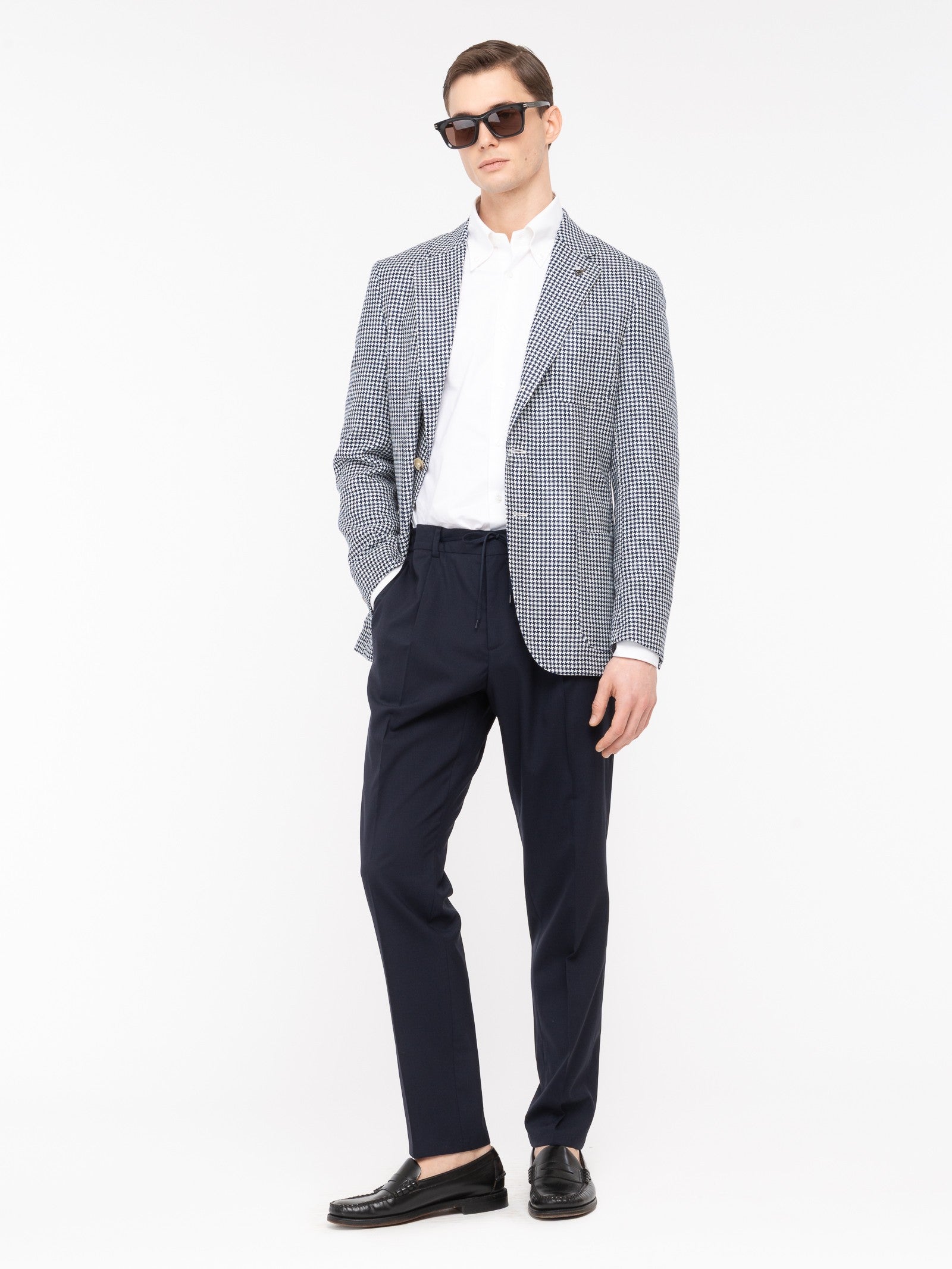 Pantalone jogging fresco di lana stretch 44 / BLU