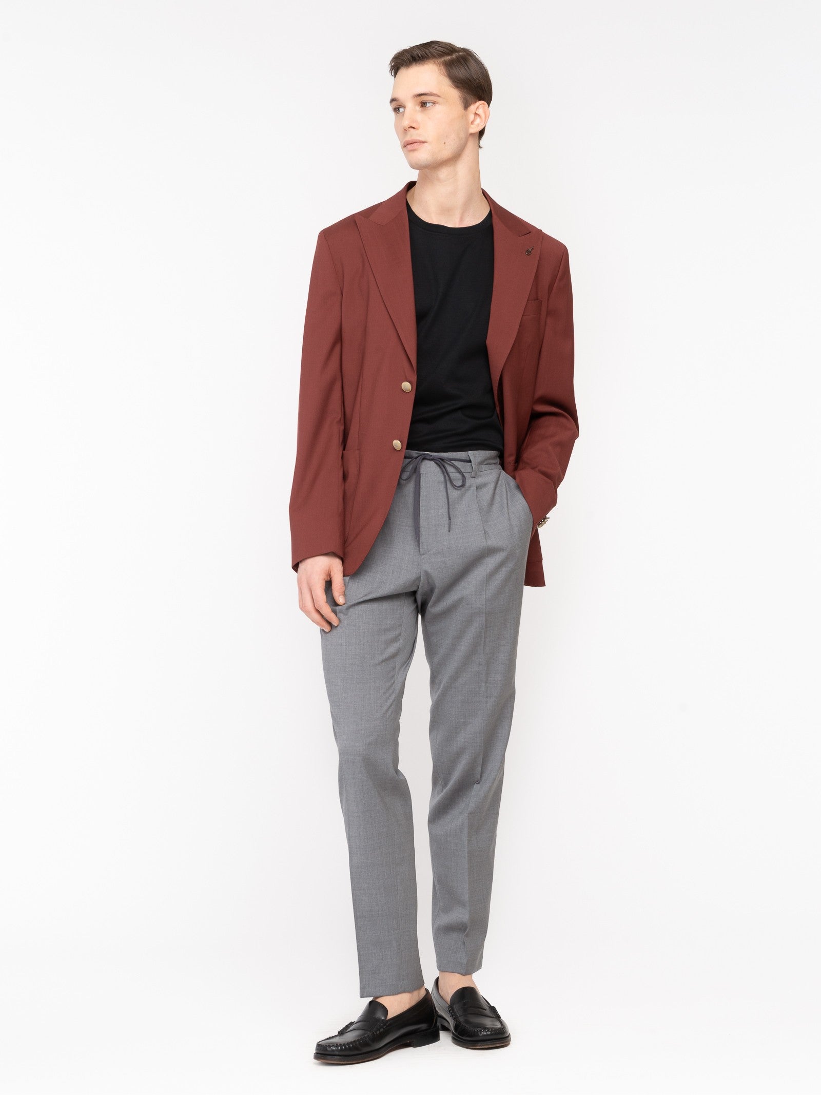 Pantalone jogging fresco di lana stretch 44 / GRIGIO