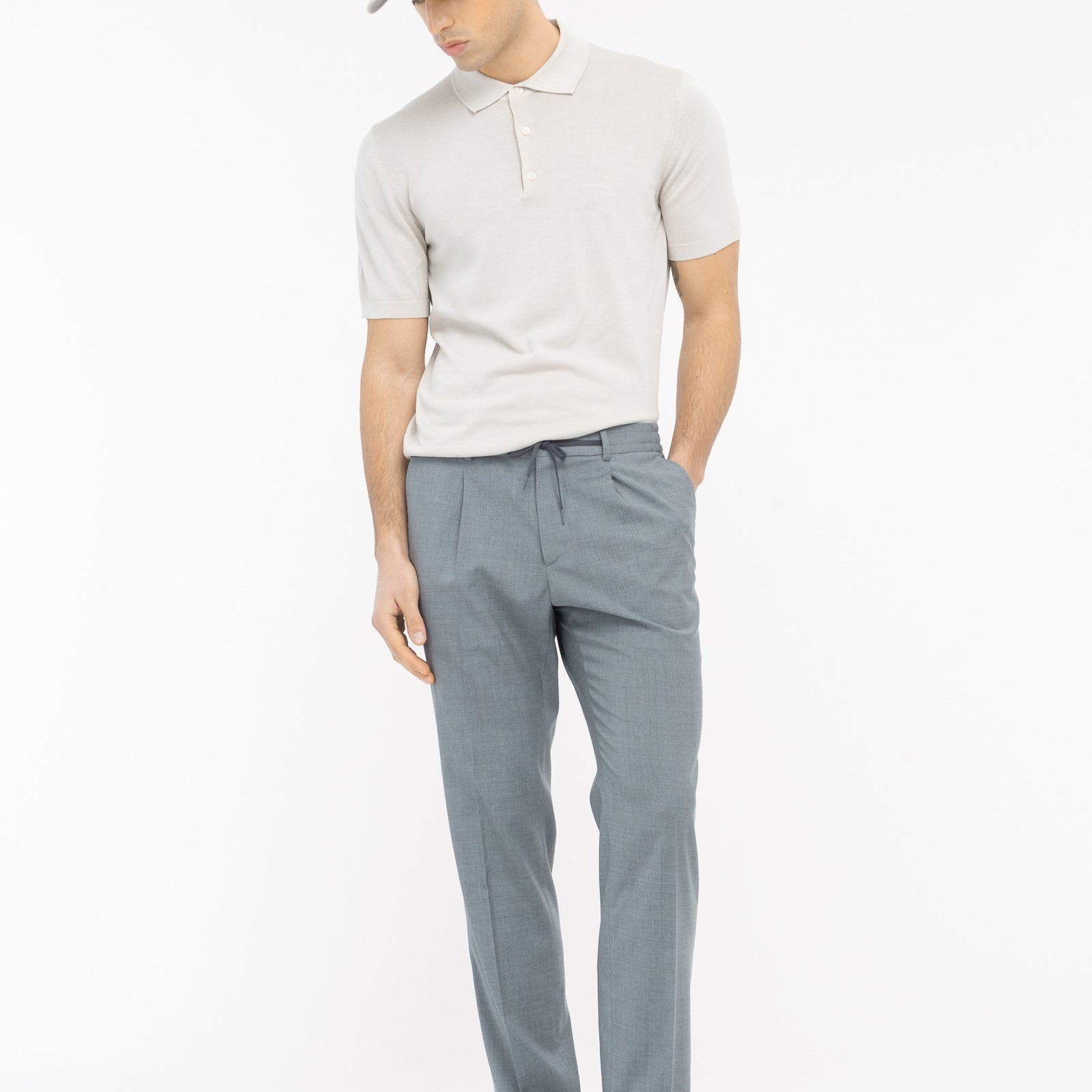 Pantalone jogging fresco di lana stretch 44 / GRIGIO