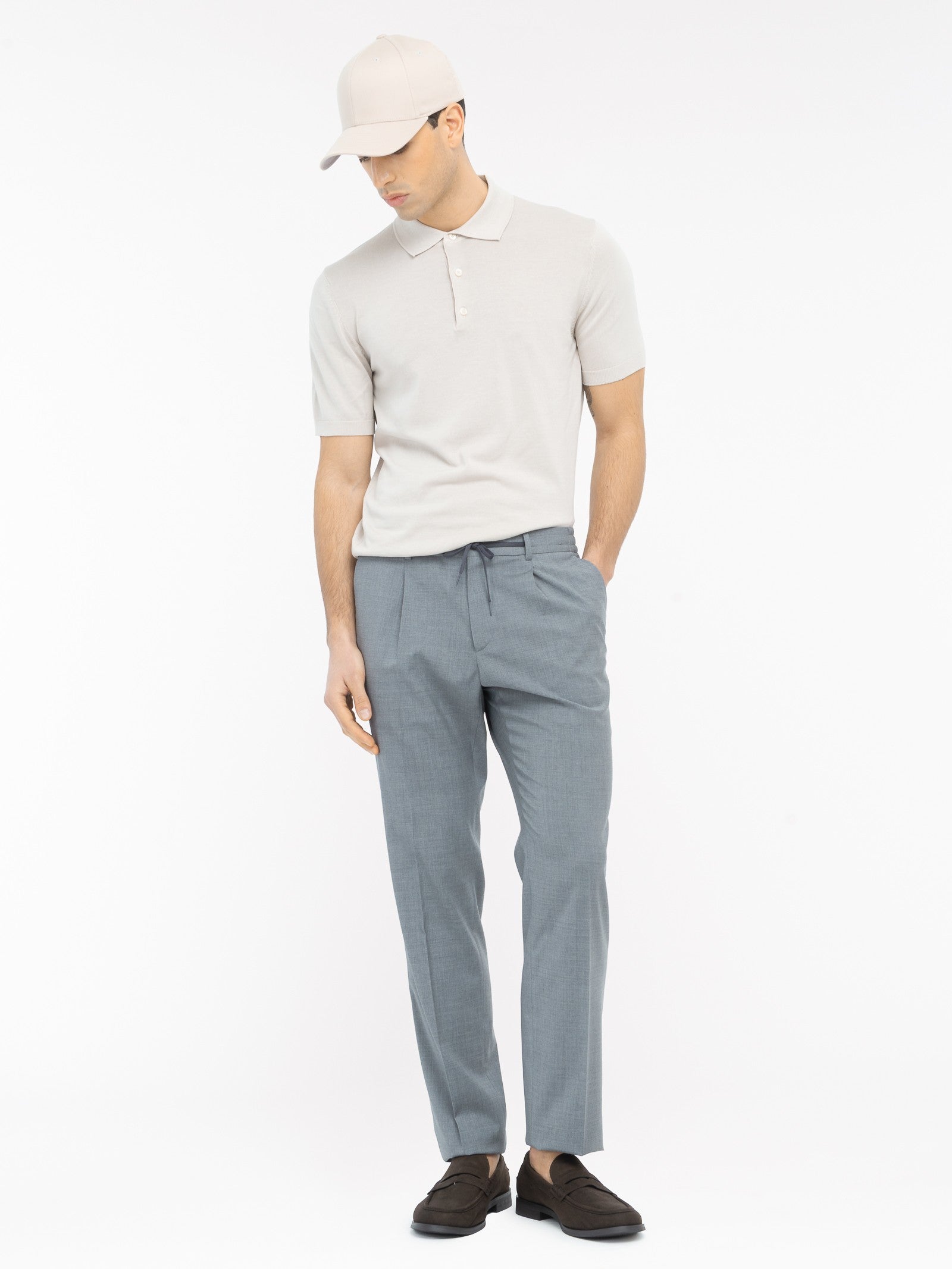 Pantalone jogging fresco di lana stretch 44 / GRIGIO