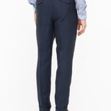 Pantalone pinces in lino 44 / BLU