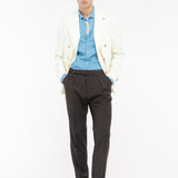 Pantalone doppia pinces fresco di lana stretch 44 / MARRONE