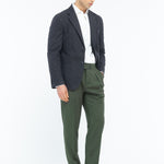 Pantalone doppia pinces fresco di lana stretch 44 / VERDE