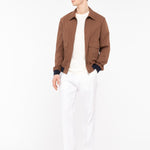 Pantalone doppia pinces denim misto lino cotone 44 / BIANCO