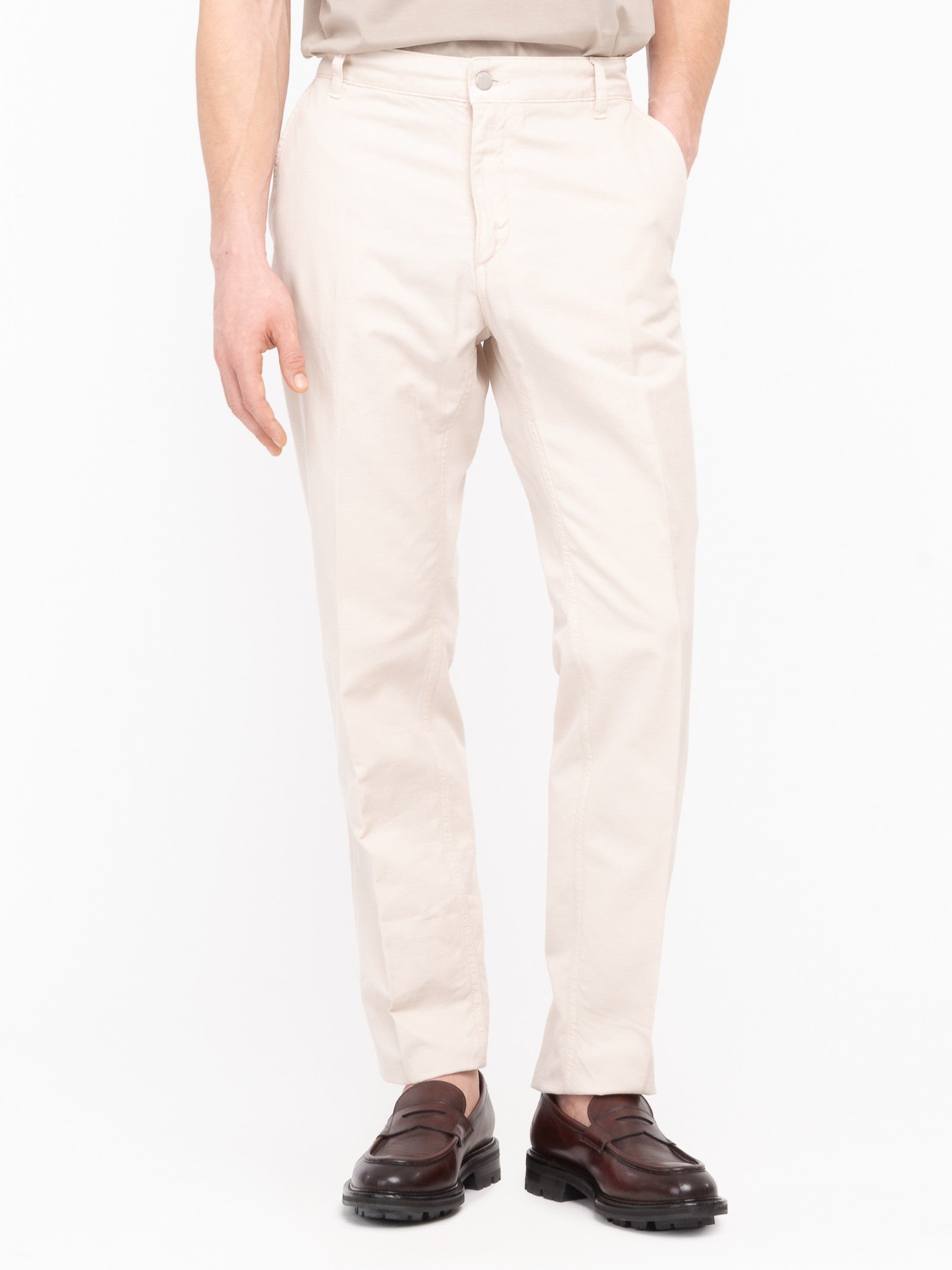 Pantalone chino twill misto cotone stretch 44 / BEIGE