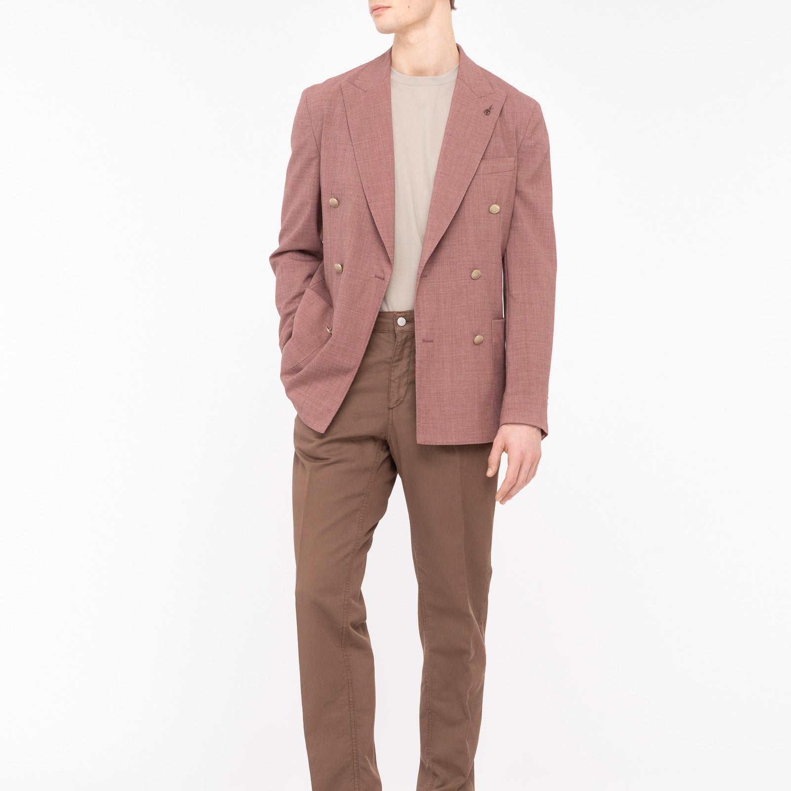 Pantalone chino twill misto cotone stretch 44 / MARRONE