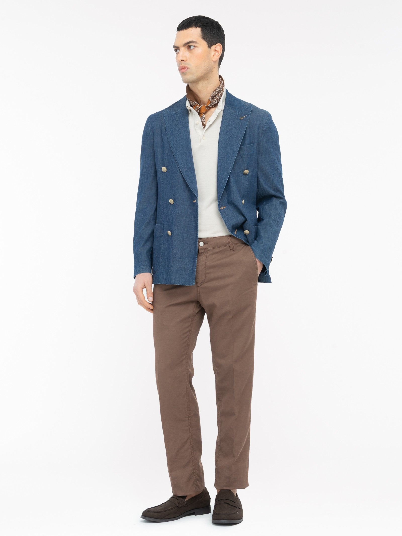 Pantalone chino twill misto cotone stretch 44 / MARRONE