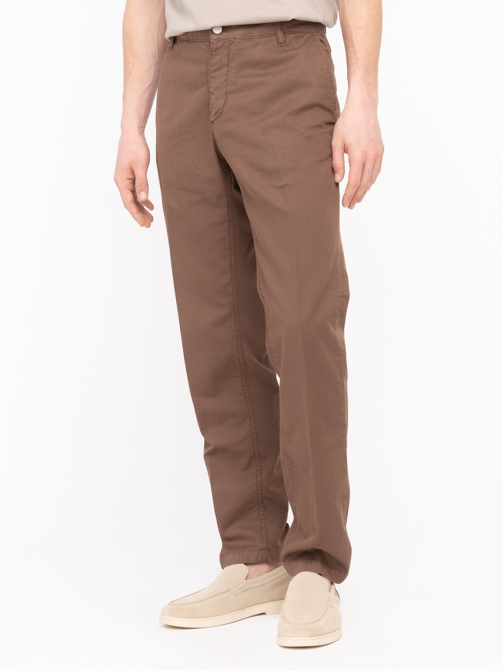Pantalone chino twill misto cotone stretch 44 / MARRONE
