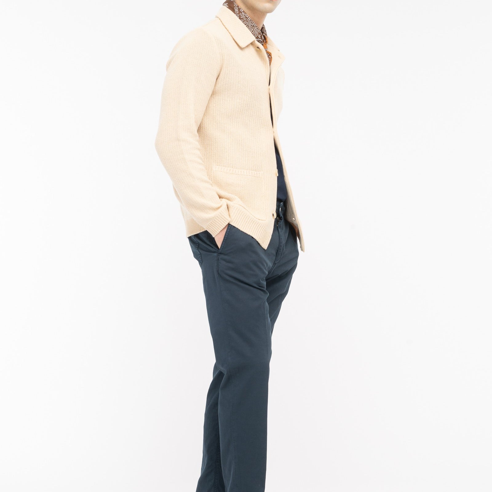 Pantalone chino twill misto cotone stretch 44 / BLU