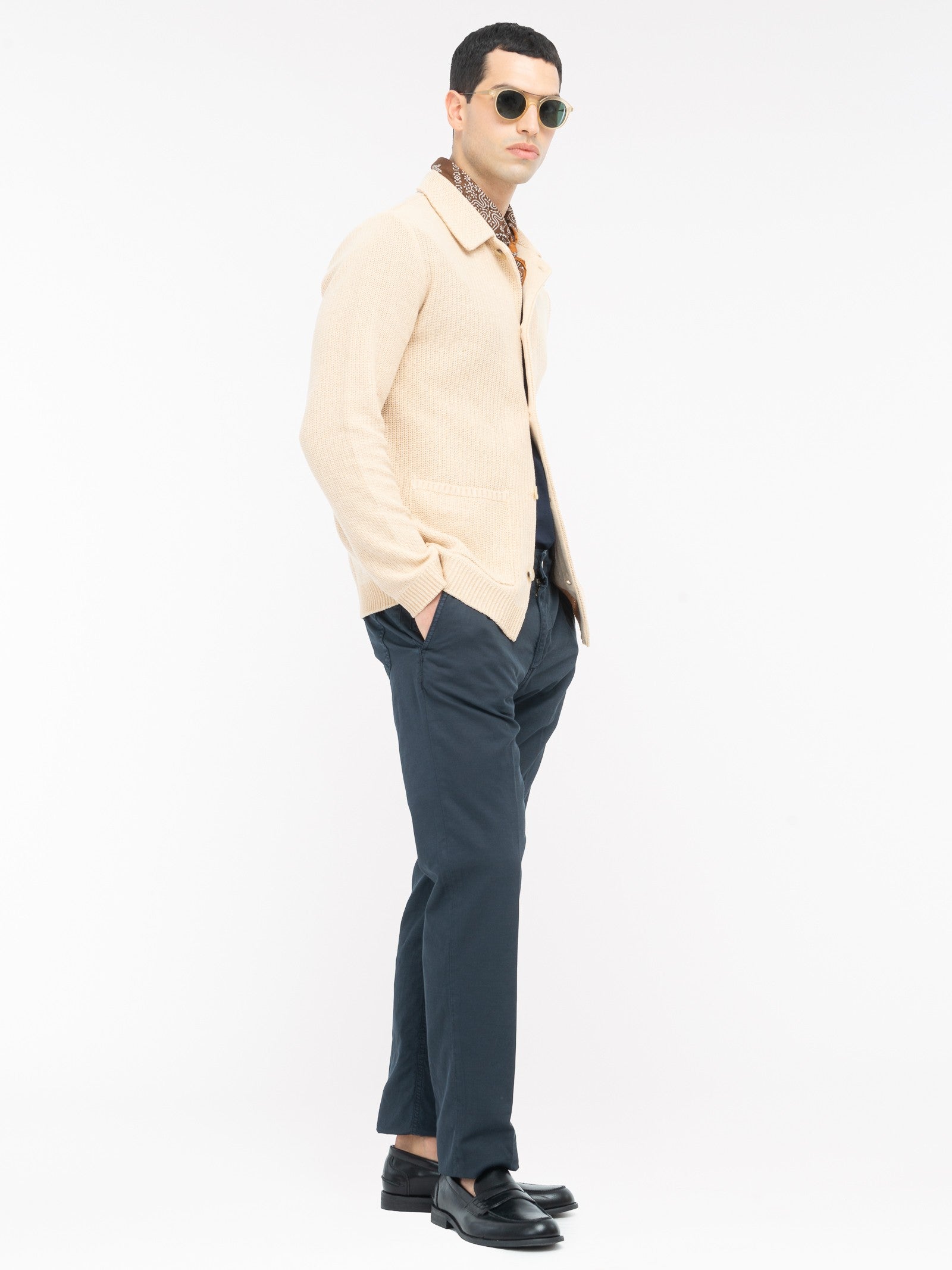 Pantalone chino twill misto cotone stretch 44 / BLU