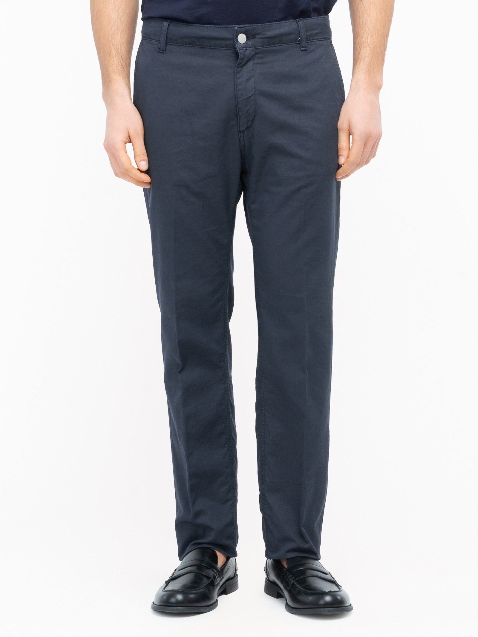 Pantalone chino twill misto cotone stretch 44 / BLU