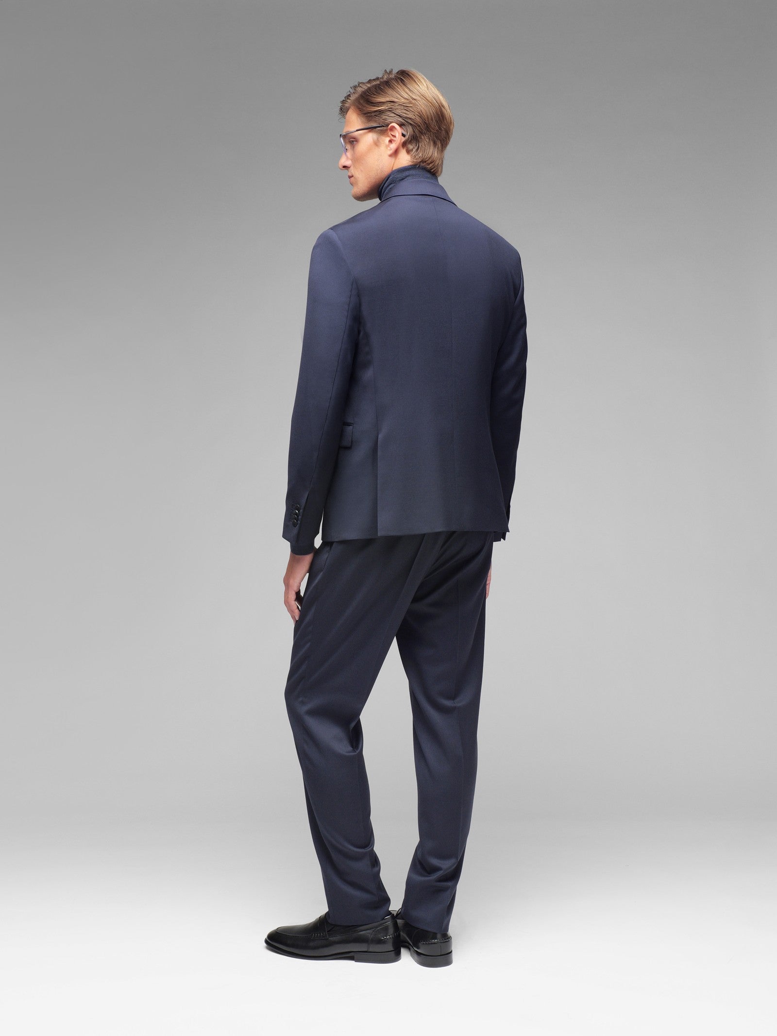 Abito doppiopetto saglia di lana stretch 44 / BLU
