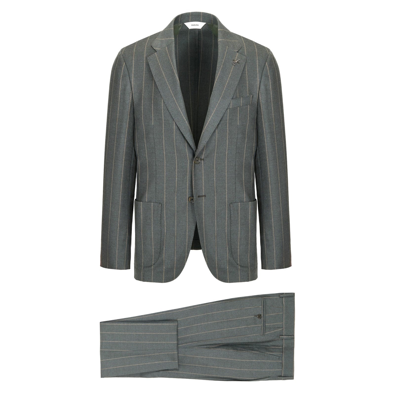 Abito gessato pura lana stretch 44 / VERDE