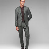 Abito gessato pura lana stretch 44 / VERDE