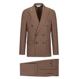 Abito doppiopetto gessato pura lana stretch 44 / MARRONE