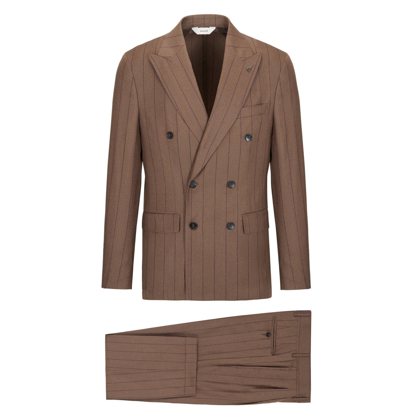 Abito doppiopetto gessato pura lana stretch 44 / MARRONE