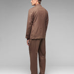 Abito doppiopetto gessato pura lana stretch 44 / MARRONE