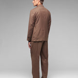 Abito doppiopetto gessato pura lana stretch 44 / MARRONE