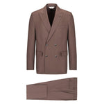 Abito doppiopetto twill lana vergine super 110`s 44 / MARRONE