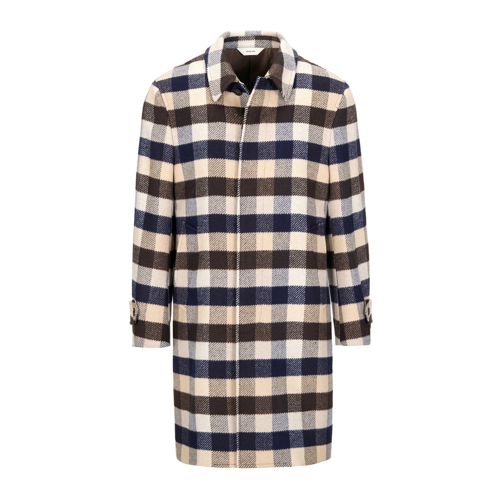 Cappotto check misto lana 44 / MARRONE