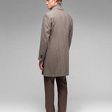 Cappotto pettorina chevron misto lana cashmere 44 / MARRONE