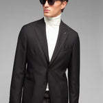 Giacca sfoderata micro texture lana vergine 44 / MARRONE