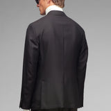 Giacca sfoderata micro texture lana vergine 44 / MARRONE